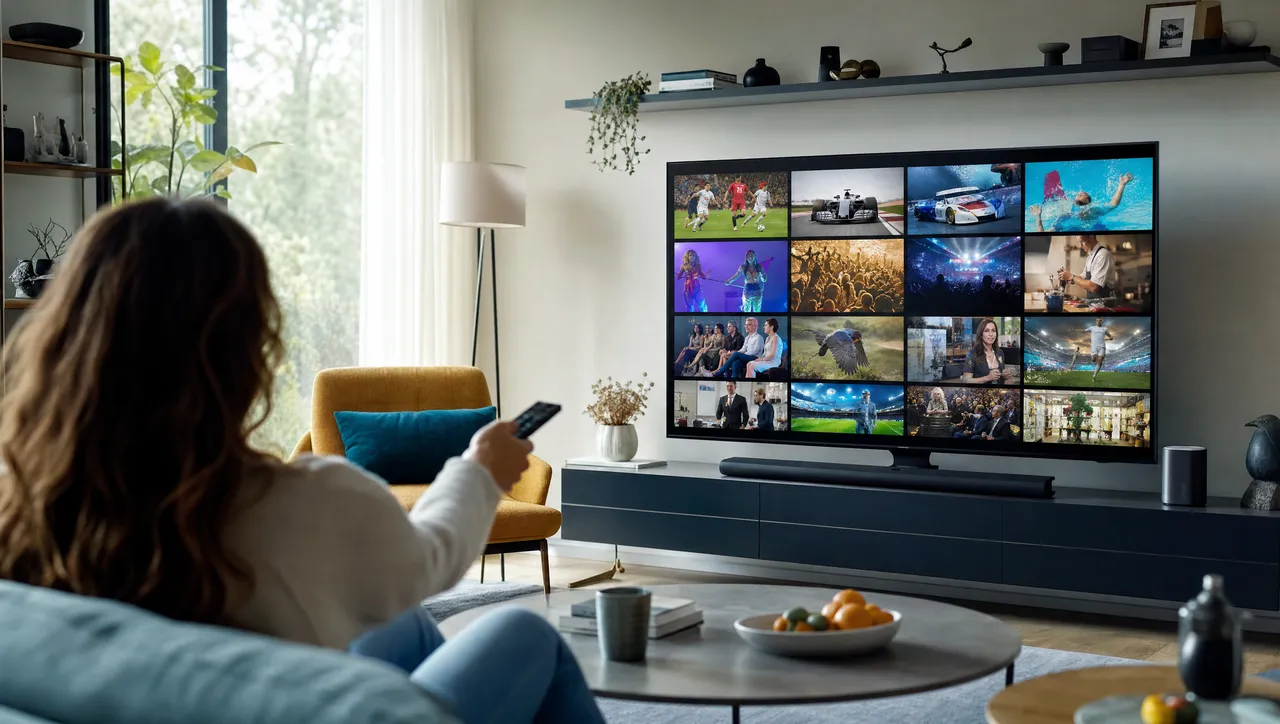 Vue du globe et des continents la nuit, illustrant les chaînes internationales réunies dans un IPTV monde